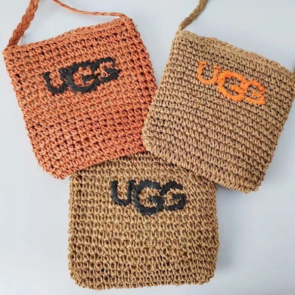 アグブランド編みかごバッグ かごバッグ UGG ショルダーバッグ 編み トートバッグ、ビーチバッグ ミニバッグ 巾着 小さい 軽量 ミニ ホワイト ブラウン ブラック レディース 春夏コーデ