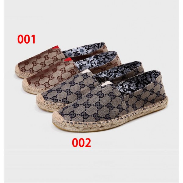 Gucci グッチハイブランド レディース スリッパ カジュアルスニーカーモカシン編み込みウーブンデッキシューズヴァンプウーブンシューズフラット2WAYかかと踏めるパンプスアクティブシューズサボカジュアルストレッチ通気 230¬270cm