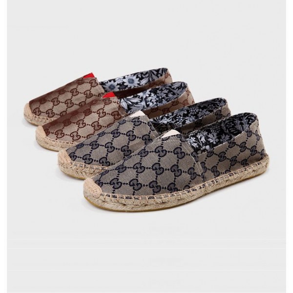 Gucci グッチハイブランド レディース スリッパ カジュアルスニーカーモカシン編み込みウーブンデッキシューズヴァンプウーブンシューズフラット2WAYかかと踏めるパンプスアクティブシューズサボカジュアルストレッチ通気 230¬270cm