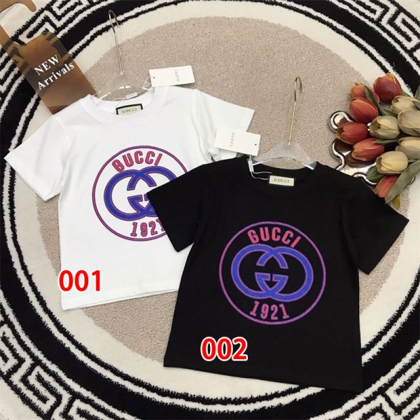 Gucci グッチブランドTシャツ 子供 キッズ 男の子 夏 綿ｔシャツ 半袖 薄手 プリント柄 柔らかい 通気性 伸縮性 おしゃれ かわいい ボーイズ 90- 160cm