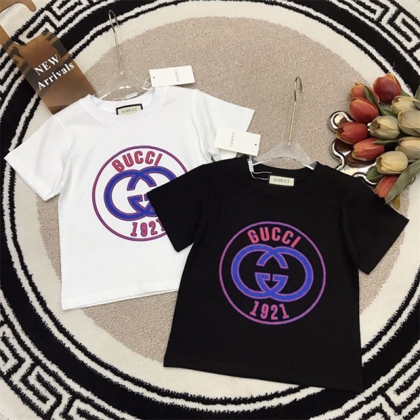 Gucci グッチブランドTシャツ 子供 キッズ 男の子 夏 綿ｔシャツ 半袖 薄手 プリント柄 柔らかい 通気性 伸縮性 おしゃれ かわいい ボーイズ 90- 160cm