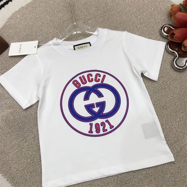 Gucci グッチブランドTシャツ 子供 キッズ 男の子 夏 綿ｔシャツ 半袖 薄手 プリント柄 柔らかい 通気性 伸縮性 おしゃれ かわいい ボーイズ 90- 160cm