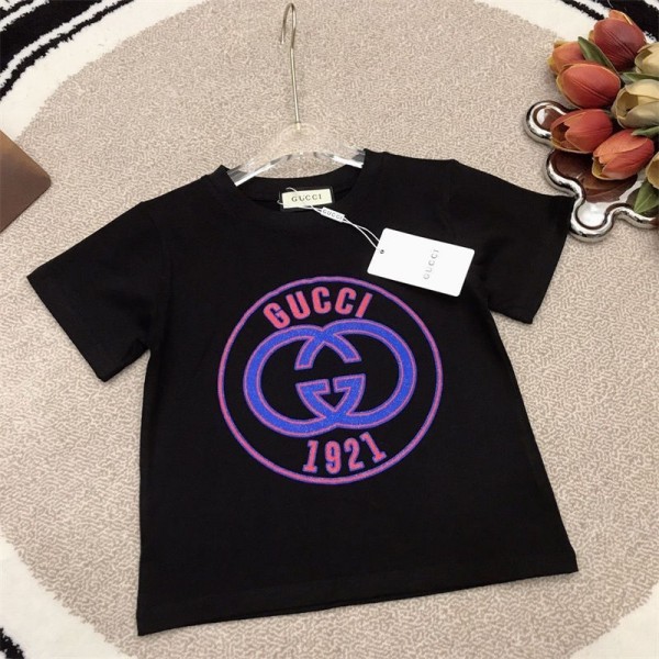 Gucci グッチブランドTシャツ 子供 キッズ 男の子 夏 綿ｔシャツ 半袖 薄手 プリント柄 柔らかい 通気性 伸縮性 おしゃれ かわいい ボーイズ 90- 160cm