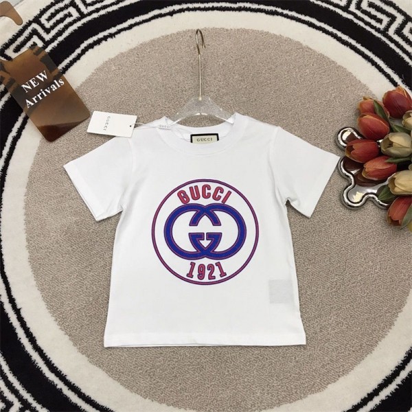 Gucci グッチブランドTシャツ 子供 キッズ 男の子 夏 綿ｔシャツ 半袖 薄手 プリント柄 柔らかい 通気性 伸縮性 おしゃれ かわいい ボーイズ 90- 160cm