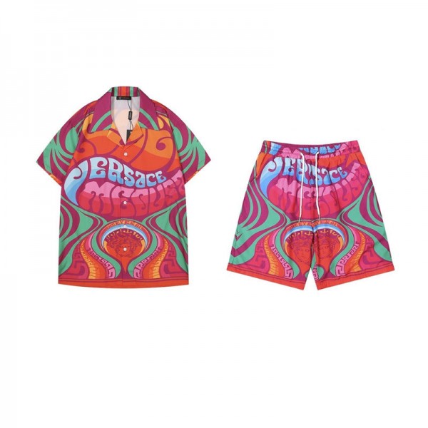 Gucci グッチブランドアロハシャツ 上下セット アロハシャツ メンズ レディース 夏 ビーチシャツ 速乾 ポリエステル UVカット 半袖シャツ S- 5XL ビーチ 夏祭り ゆったり 薄手 軽量 爽やか 通気 旅行 男女兼用