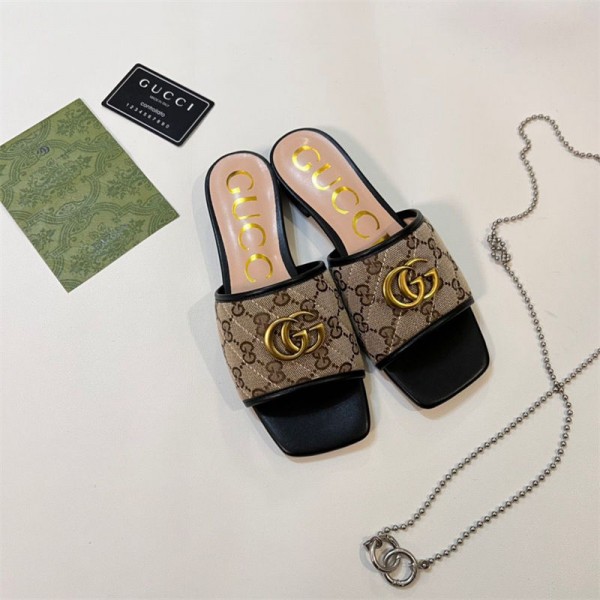 Gucci グッチブランドミュール レディース 外出スリッパ ミュールサンダル 美脚 太ヒール 歩きやすい 225¬265cm 通勤 カジュアル オフィス サンダル 韓国ファッション 春夏 快適 軽量 厚底