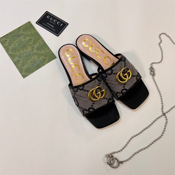 Gucci グッチブランドミュール レディース 外出スリッパ ミュールサンダル 美脚 太ヒール 歩きやすい 225¬265cm 通勤 カジュアル オフィス サンダル 韓国ファッション 春夏 快適 軽量 厚底