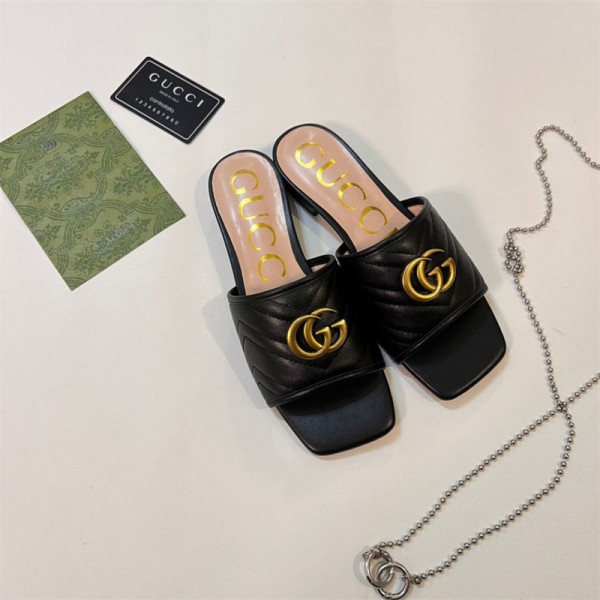 Gucci グッチブランドミュール レディース 外出スリッパ ミュールサンダル 美脚 太ヒール 歩きやすい 225¬265cm 通勤 カジュアル オフィス サンダル 韓国ファッション 春夏 快適 軽量 厚底