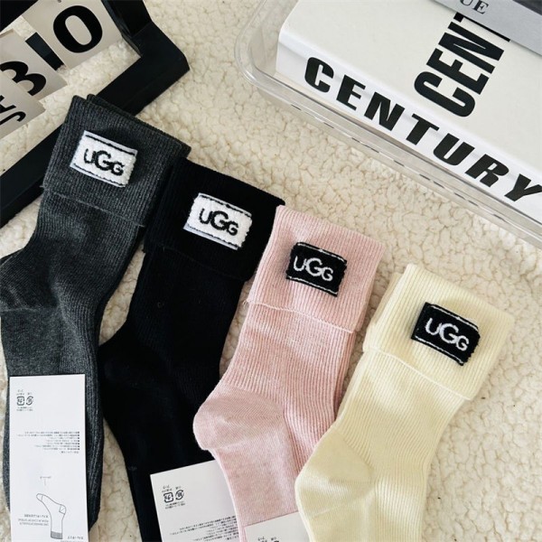 UGG ハイブランド ソックス 綿製レディース向け アグ 靴下 かわいいブランドミドルソックス 高品質浅口ソックス 女の子好き 韓国