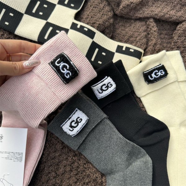 UGG ハイブランド ソックス 綿製レディース向け アグ 靴下 かわいいブランドミドルソックス 高品質浅口ソックス 女の子好き 韓国