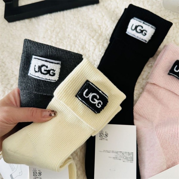 UGG ハイブランド ソックス 綿製レディース向け アグ 靴下 かわいいブランドミドルソックス 高品質浅口ソックス 女の子好き 韓国