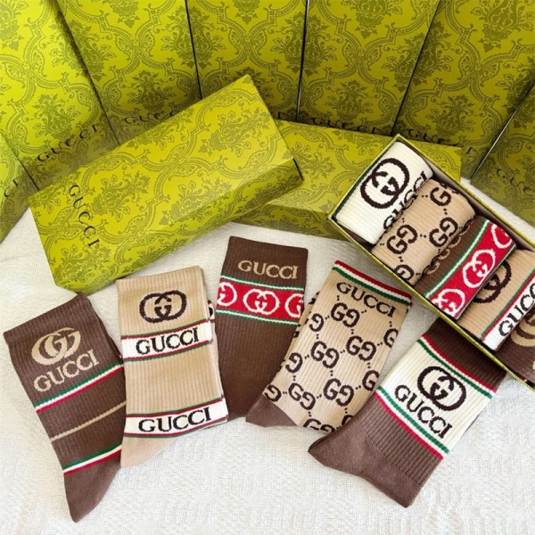 Gucci グッチレディース向け 靴下 かわいいブランドミドルソックス 高品質浅口ソックス 女の子好き 韓国ブランドソックス 男女兼用 ファッション