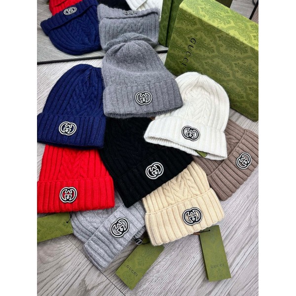 Gucci グッチハイブランド メンズ ニット帽 ウール帽子 ニットキャップ スキー帽子 スノボ帽子 小顔効果 ビーニー 防寒ハット フリーサイズ 秋 冬 自転車 散歩 スキー レディース