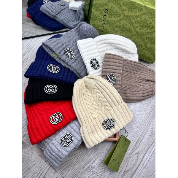 Gucci グッチハイブランド メンズ ニット帽 ウール帽子 ニットキャップ スキー帽子 スノボ帽子 小顔効果 ビーニー 防寒ハット フリーサイズ 秋 冬 自転車 散歩 スキー レディース