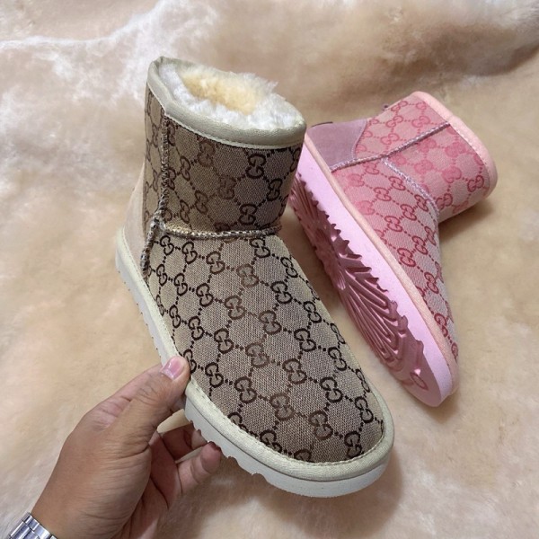 Gucci グッチハイブランドムートンブーツ レディース スノーシューズ ミニ丈 スノーブーツ メンズ ショートブーツ 防水 防滑 防寒 暖かい 雪靴 滑らない 短靴 通学 通勤 225~250mm