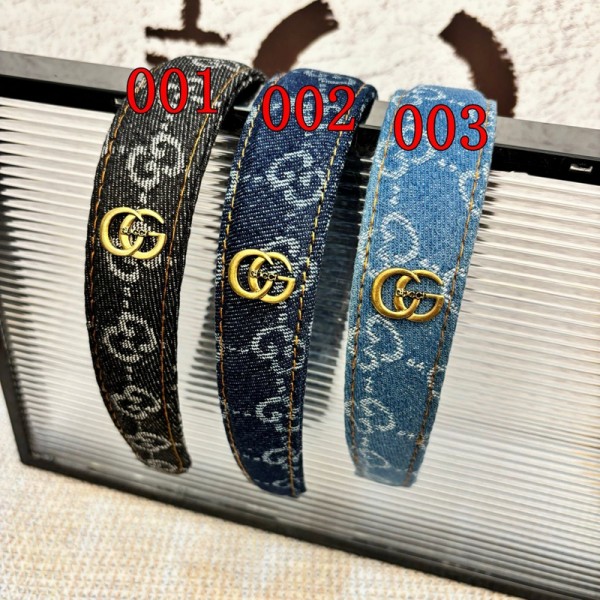 Gucci グッチブランドデニムカチューシャ 可愛いヘア飾り ブランドヘッドバンド 女性ハイブランドヘアアクセサリー 存在感抜群 ブランド 髪アレンジ