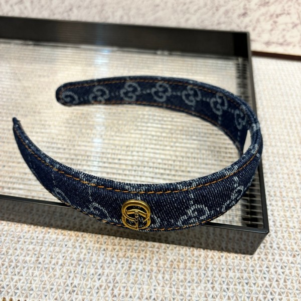 Gucci グッチブランドデニムカチューシャ 可愛いヘア飾り ブランドヘッドバンド 女性ハイブランドヘアアクセサリー 存在感抜群 ブランド 髪アレンジ