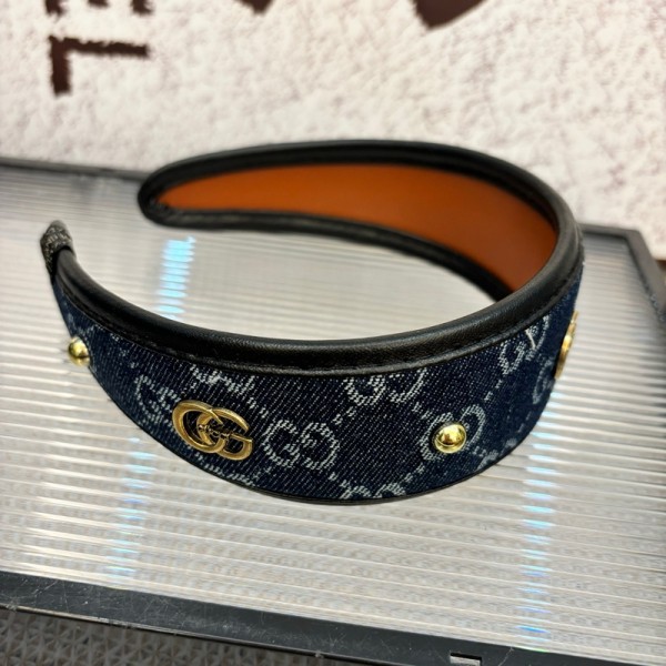 Gucci グッチハイブランド幅広 カチューシャ 太め ヘアバンド デニム リベット 小顔 洗顔用 ヘアアクセサリー ズレにくい 痛くない くすみカラー 秋冬 韓国 大人可愛い レディース 