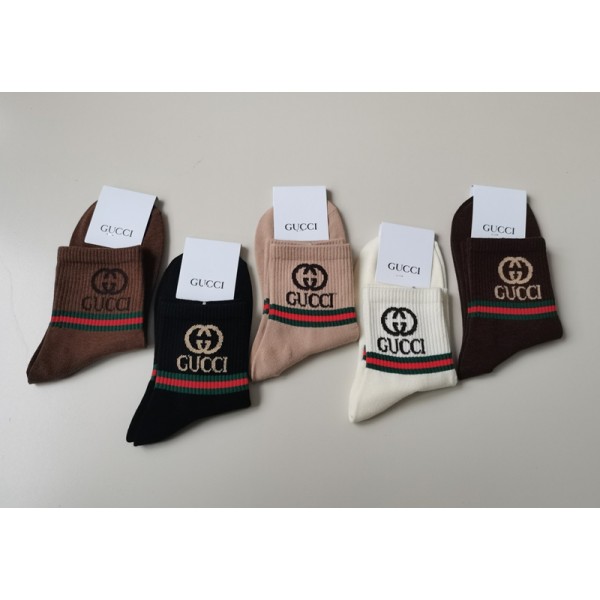 Gucci グッチレディース向け 靴下 かわいいコットン 靴下 メンズ 通気性上質な コットン ソックス くつしたブランドソックス 男女兼用 ファッション