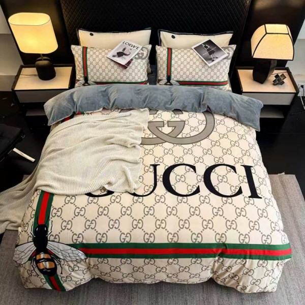 Gucci グッチブランド寝具 3点 4点セット布団カバー ベッドシート 枕カバー 4点セット綿 コットンブランド 布団カバー コピー寝具偽物新作