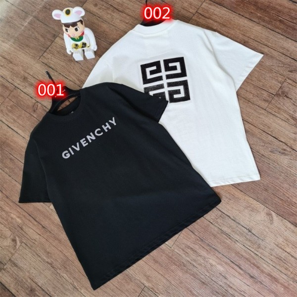 ジバンシィ Tシャツ 夏 ハイブランド GIVENCHY トップス 刺繍ロゴ シンプル 黒白 丸首 半袖 男女通用 レディース 上着 カジュアル 着やすい M~4XL