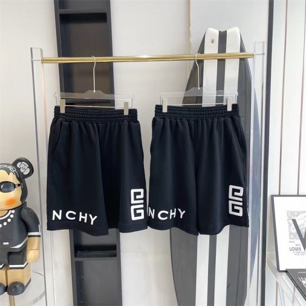 ジバンシィブランド ショートパンツ メンズ  ハーフパンツ givenchy スウェットズボン 通気性コットン 短パン 太め ゆったり 5分丈  ウエストゴム  刺繍ロゴ  夏 運動風 コットン製 お洒落 男女通用