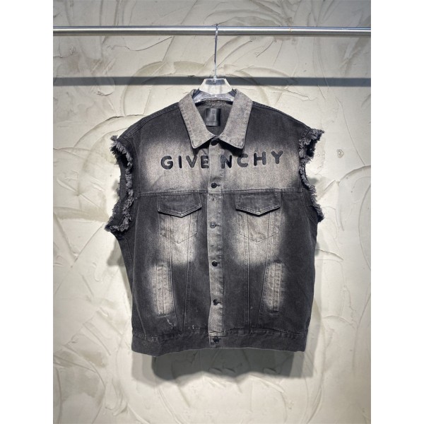 ジバンシィ givenchy デニムベスト ロゴ 夏 2023新品 メンズ ジャケット ファション