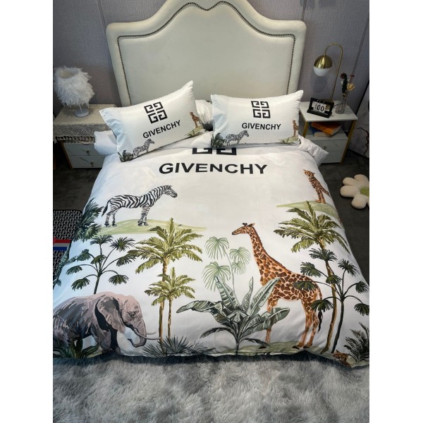 Givenchy ジバンシィブランド寝具4点セット 春夏 シングル セミダブル ダブル 布団カバー セットハイブランド激安布団カバー 涼しい シール 枕カバーブランド おすすめスーパーコピー ブランド寝具激安通販