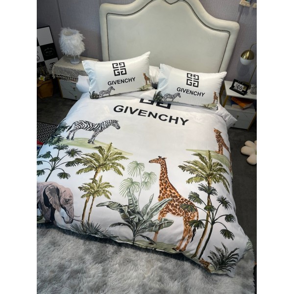 Givenchy ジバンシィブランド寝具4点セット 春夏 シングル セミダブル ダブル 布団カバー セットハイブランド激安布団カバー 涼しい シール 枕カバーブランド おすすめスーパーコピー ブランド寝具激安通販
