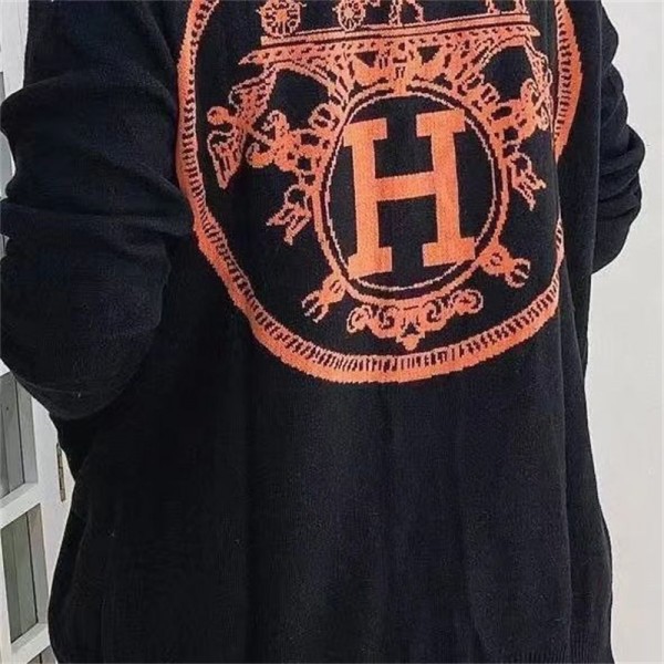 Hermes エルメス ブランド セーター 春秋 やわらか ニット製 長袖 カーディガン 人気 ファション 前開きセーター