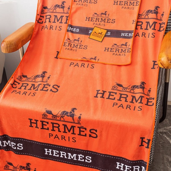 Hermes エルメスビーチバスタオル 激安 ハイブランド多用途タオルブランドヘアドライタオル ハンドタオル 耐洗濯ハイブランド タオル ギフト