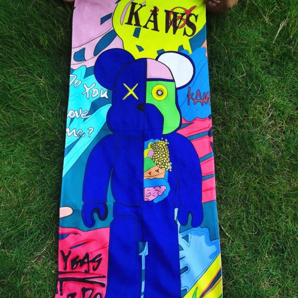 Kaws カウズブランドヘアドライタオル ハンドタオル 2点セット 耐洗濯ハイブランドシャワータオル 大幅 吸水タオルハイブランド タオル ギフトフェイスタオル ブランド 人気 35*75cm+70*140cm