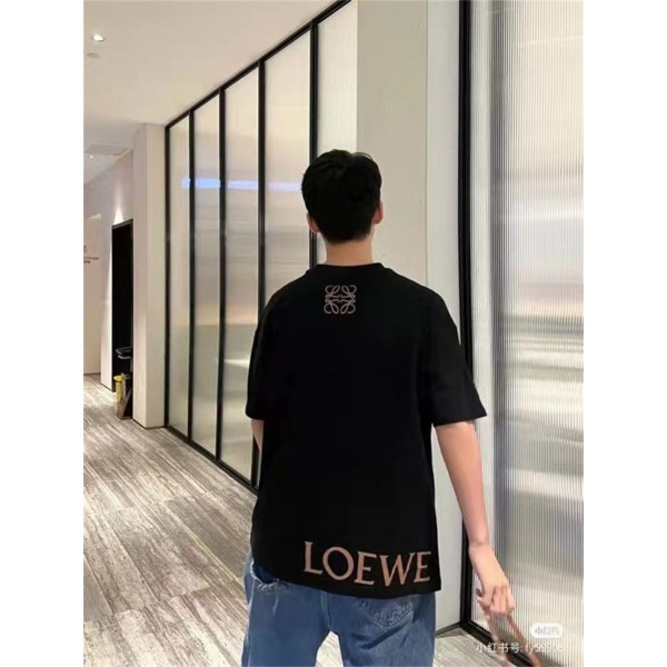 ブランド ロエベ Tシャツ コットン製 メンズ tシャツ 半袖 loewe レディーストップス 定番ロゴ シンプル お洒落 シンプル 綿シャツ 丸首 抗菌防臭 吸汗通気 ベーシック 流行り カジュアル 上着 XS~5XL