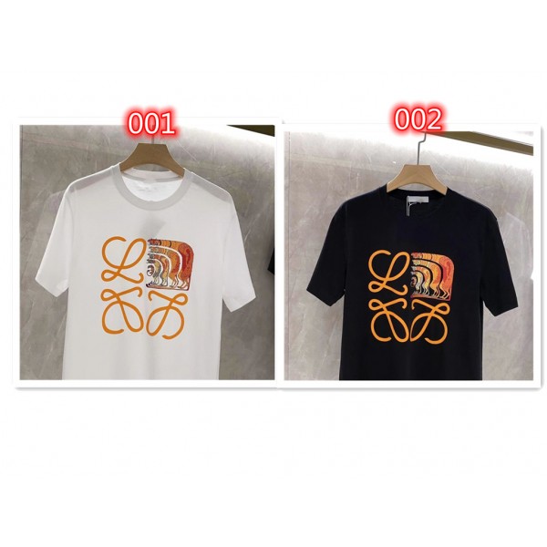 Loewe ブランド 綿Tシャツ 上着 ブラウス 柔らかい 着心良い ロエベ メンズ 丸首シャツ 伸縮性 ファッション 衣装 大人気 ロゴ プリント 高品質 おしゃれ トレーナーシャツ 大きいサイズ XS~5XL