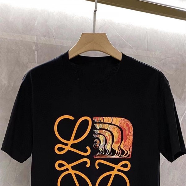 Loewe ブランド 綿Tシャツ 上着 ブラウス 柔らかい 着心良い ロエベ メンズ 丸首シャツ 伸縮性 ファッション 衣装 大人気 ロゴ プリント 高品質 おしゃれ トレーナーシャツ 大きいサイズ XS~5XL