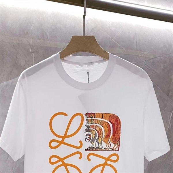 Loewe ブランド 綿Tシャツ 上着 ブラウス 柔らかい 着心良い ロエベ メンズ 丸首シャツ 伸縮性 ファッション 衣装 大人気 ロゴ プリント 高品質 おしゃれ トレーナーシャツ 大きいサイズ XS~5XL