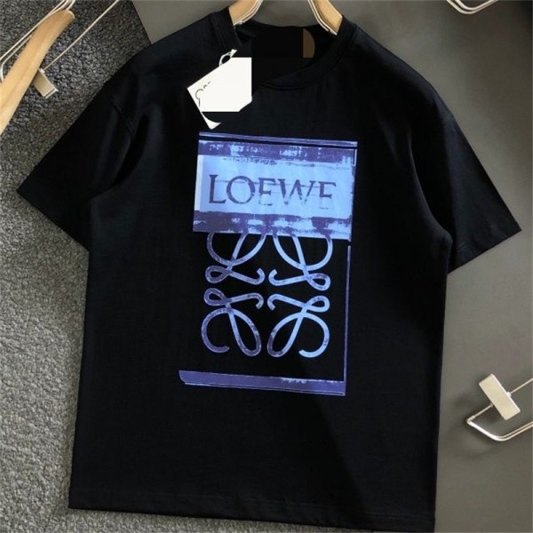 ロエベ tシャツ半袖 メンズ ブランド Loewe 洋服 コットン製 上着 柔らかい トップス カジュアル 着心地よい ファッション 男女兼用 かっこいい 大きいサイズ プリント柄Tシャツ
