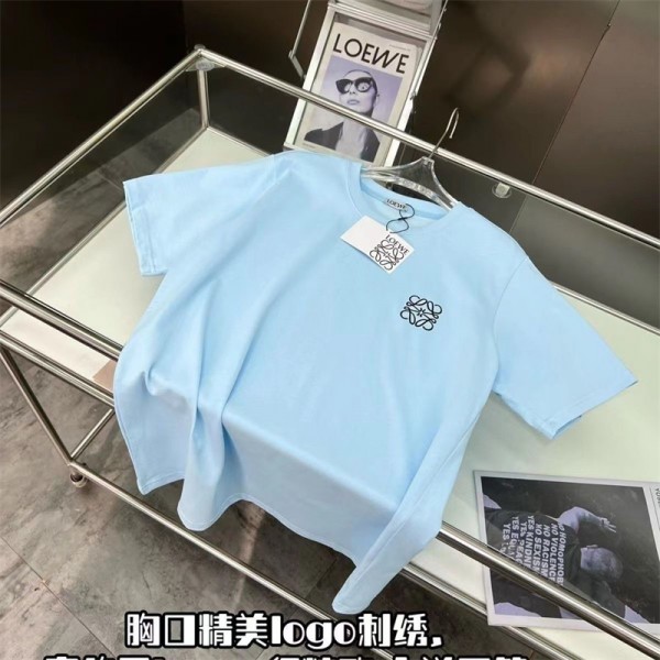 LOEWE ロエベハイブランド半袖tシャツ偽物レディースメンズブランド夏tシャツオーバーサイズブランド 服 コピー 激安屋Tシャツカットソーペアカップル S - 5XL