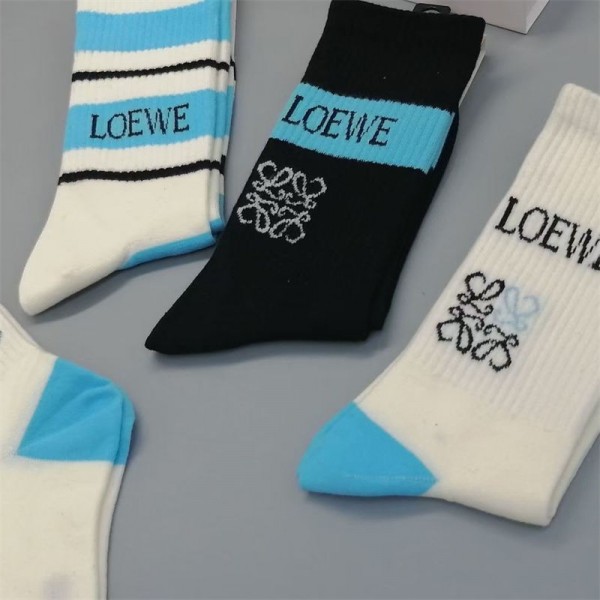 LOEWE ロエベコットン 靴下 メンズ 通気性浅口ソックス 女の子好き 韓国上質な コットン ソックス くつしたブランドソックス 男女兼用 ファッション