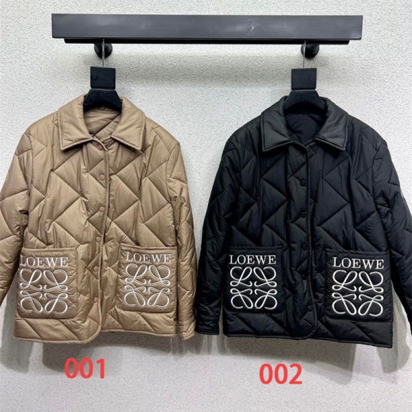 LOEWE ロエベブランド中綿 ダウンジャケット レディース ダウンコート 中綿 アウター コート 防寒 春 秋 冬 レディースコート エコダウン ショート コート 暖かい ボリューム フード ポケット 付き 防風 軽量 ミセス 大きいサイズ 韓国風 可愛い