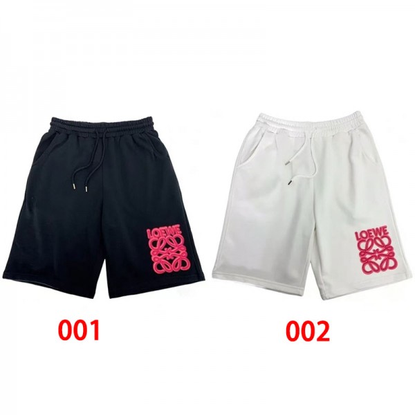 ブランド ロエベショートパンツ メンズ Loewe ハーフパンツ トレーニングパンツ M - 5XL 短パン スポーツ ジム 伸縮性 吸汗 速乾 5分丈 ひざ上丈 膝上 ロゴ 純色 普段着 夏 スウェットショーツ