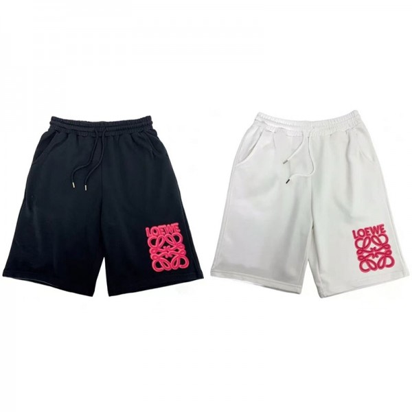 ブランド ロエベショートパンツ メンズ Loewe ハーフパンツ トレーニングパンツ M - 5XL 短パン スポーツ ジム 伸縮性 吸汗 速乾 5分丈 ひざ上丈 膝上 ロゴ 純色 普段着 夏 スウェットショーツ