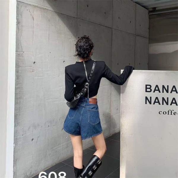 ブランドロエベデニム ショートパンツ レディース Loewe ハーフパンツ 夏 大きいサイズ キュロット 流行り ワイドパンツ ゆったり ジーンズ 短パン ポケット付き 美脚 おしゃれ S - 2XL