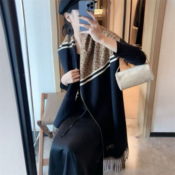 LOEWE ロエベメンズ 大判ショール 暖かいブランドパロディ ストール 激安ファッション ふさ飾り 男女兼用 ギフト肌に優しい ブランドショール