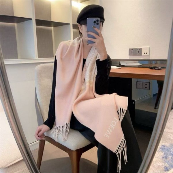 LOEWE ロエベメンズ 大判ショール 暖かいブランドパロディ ストール 激安ファッション ふさ飾り 男女兼用 ギフト肌に優しい ブランドショール