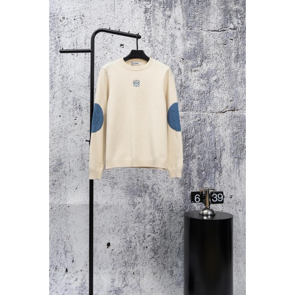 LOEWE ロエベハイブランドニットセーター ケーブルニット ケーブル編み Uネック クルーネック カジュアル 秋 冬 厚手 ペア お揃い S M L ユニセックス シンプル 大人 紳士 着回し ゆったり 大きめ