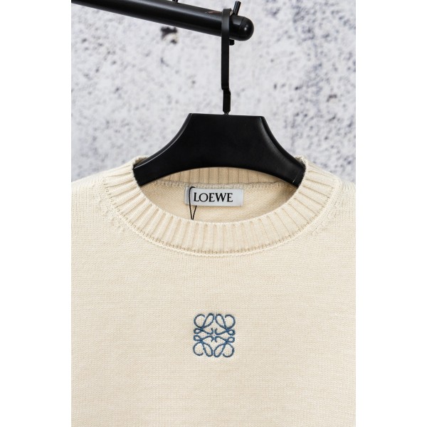 LOEWE ロエベハイブランドニットセーター ケーブルニット ケーブル編み Uネック クルーネック カジュアル 秋 冬 厚手 ペア お揃い S M L ユニセックス シンプル 大人 紳士 着回し ゆったり 大きめ