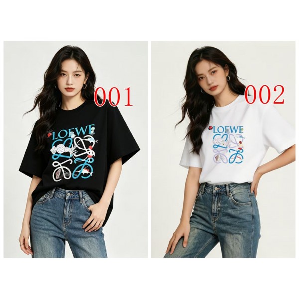 LOEWE ロエベブランドtシャツ 上着 カジュアル 韓国 短袖 tシャツブランドペア揃い服 コピー 激安屋tシャツ ユニセック ブランドS-3XL