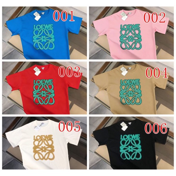 ハイブランドLOEWE ロエベペアルックtシャツ 夏 ブランド半袖tシャツ 高品質 Tシャツ カットソー ペアカップル 大人の上質 Tシャツ メンズ S-5XL