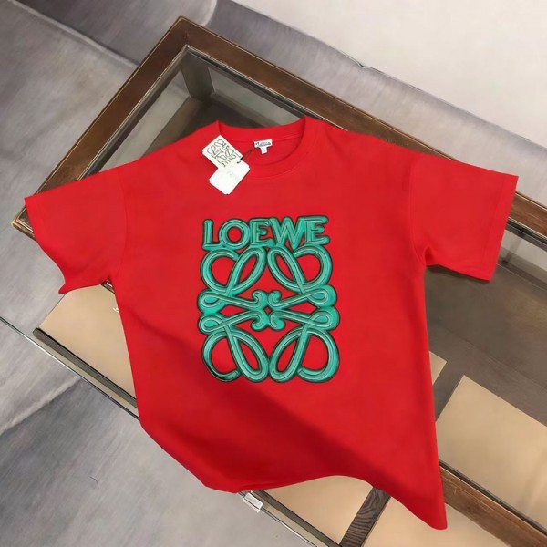 ハイブランドLOEWE ロエベペアルックtシャツ 夏 ブランド半袖tシャツ 高品質 Tシャツ カットソー ペアカップル 大人の上質 Tシャツ メンズ S-5XL